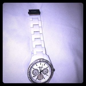 White fossil watch